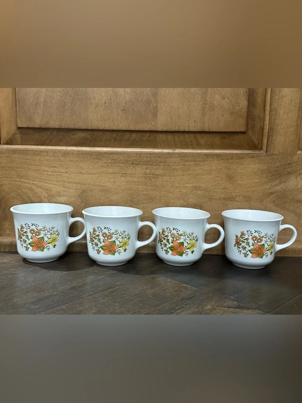 Vintage 1970’s Corning Indian Summer pattern cups set of 4